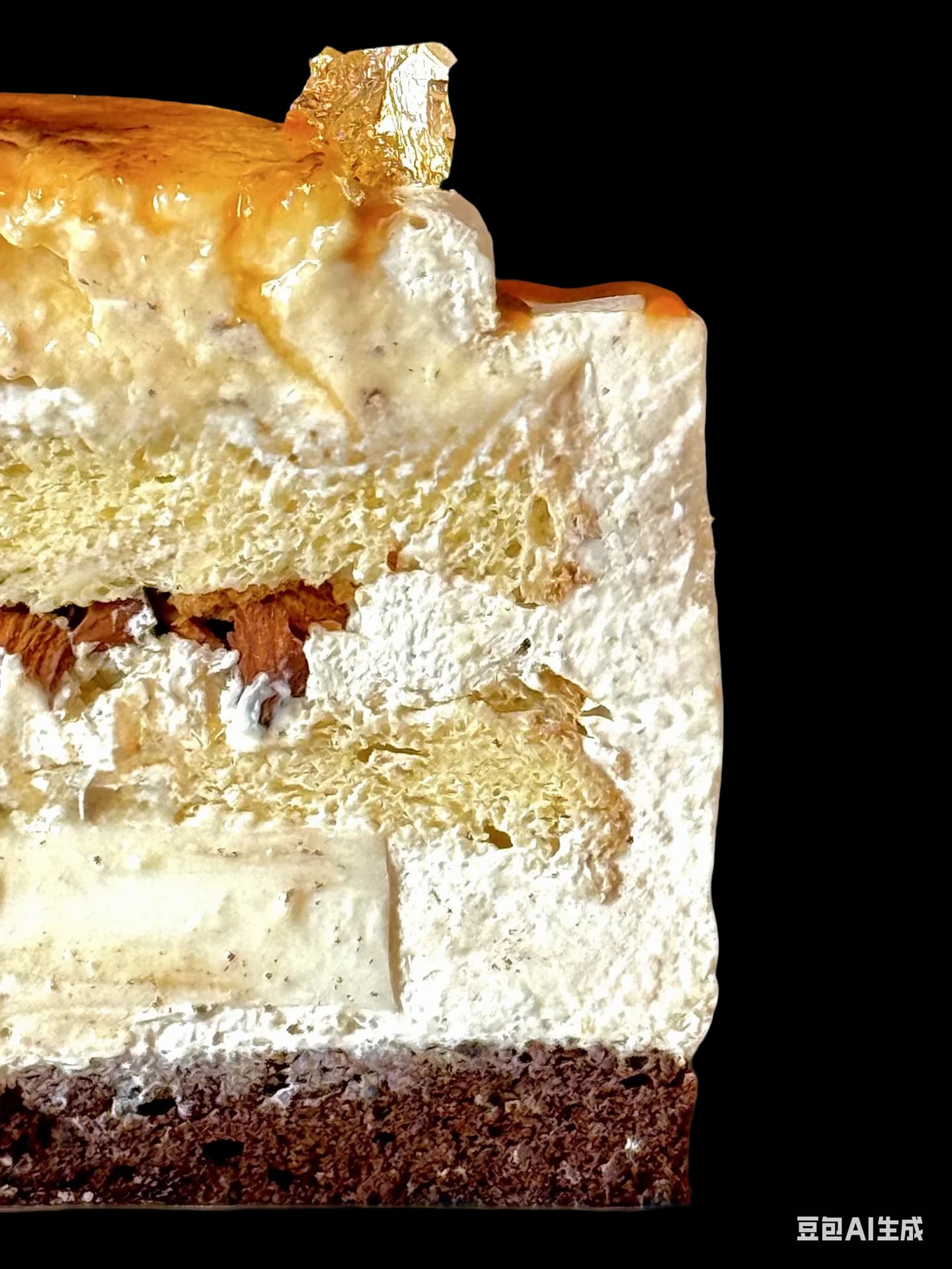 Houjicha Almond Opera — paired with Muyu